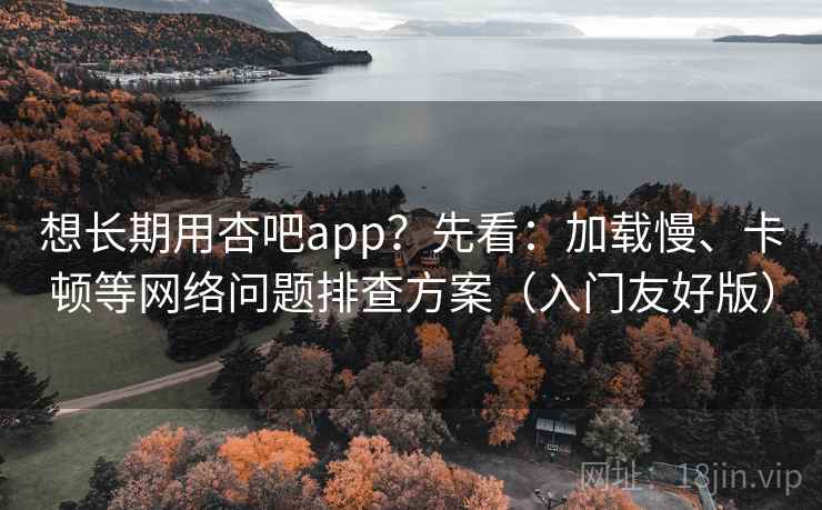 想长期用杏吧app?先看:加载慢、卡顿等网络问题排查方案(入门友好版)