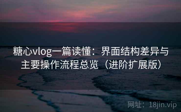 糖心vlog一篇读懂：界面结构差异与主要操作流程总览（进阶扩展版）  第2张
