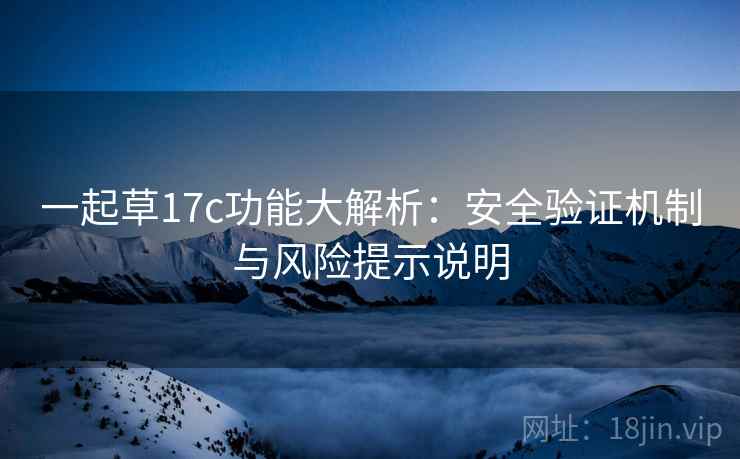 一起草17c功能大解析：安全验证机制与风险提示说明