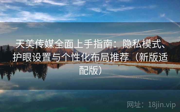 天美传媒全面上手指南：隐私模式、护眼设置与个性化布局推荐（新版适配版）