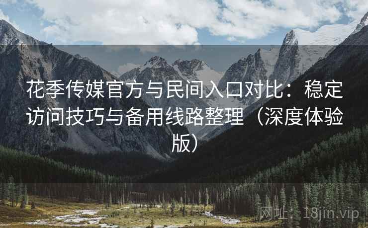 花季传媒官方与民间入口对比：稳定访问技巧与备用线路整理（深度体验版）